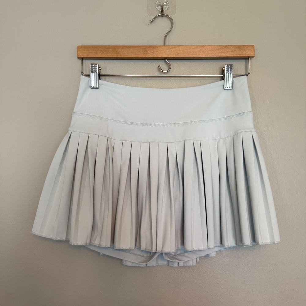 Goldhinge Light Blue Pleated Tennis‎ Skort High Waisted Athletic Skirt Pockets S